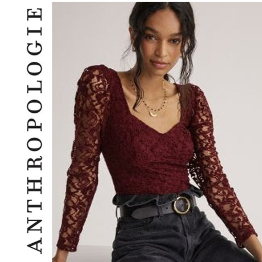 Anthropologie Sweetheart Lace Top
